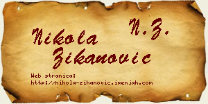 Nikola Žikanović vizit kartica